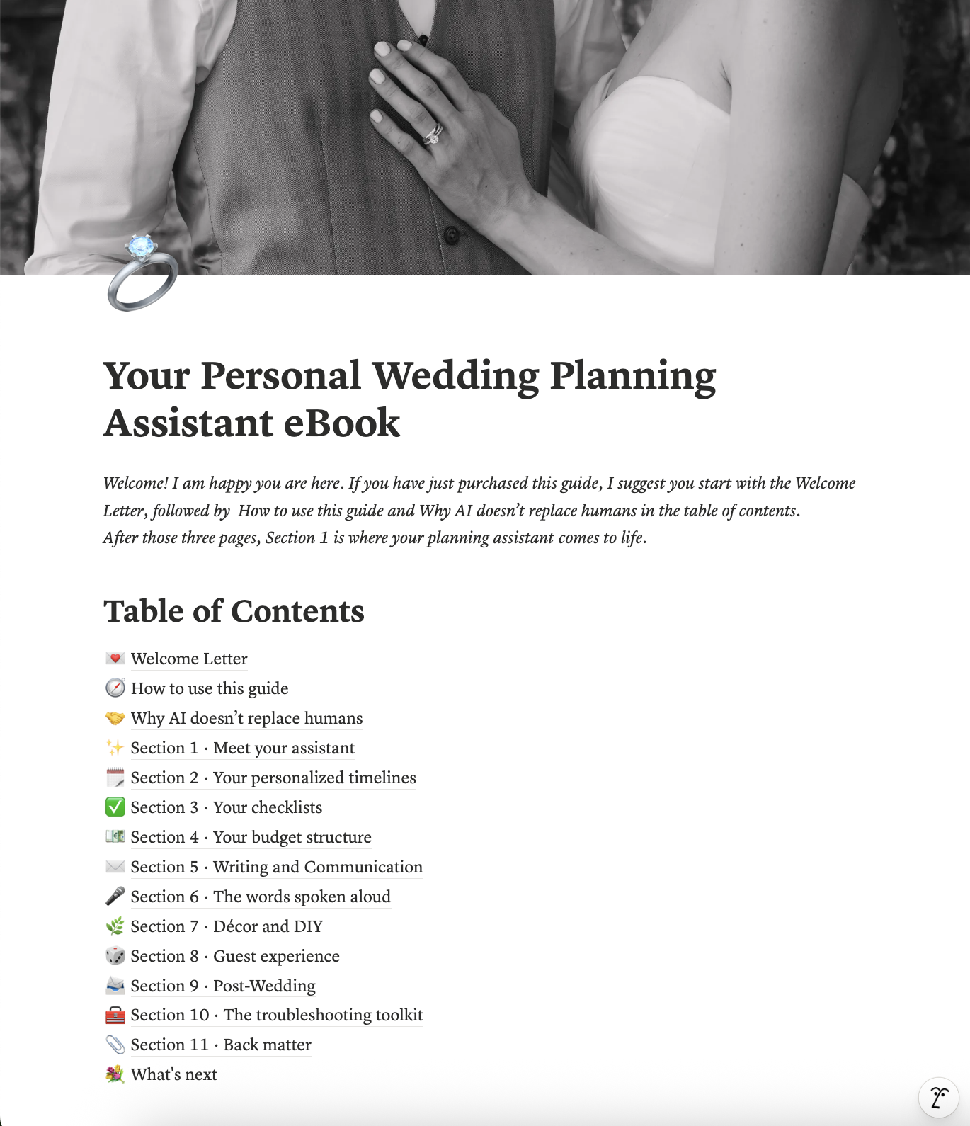 A look inside the wedding planning guide